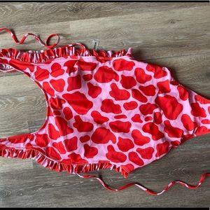 Cow Print (Pink & Red) One Piece SwimSuit